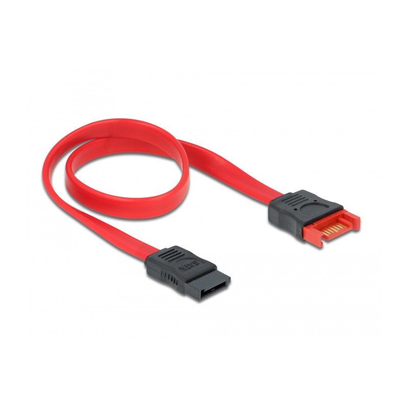 Delock SATA 6 Gb/s Verlängerungskabel 30 cm rot
