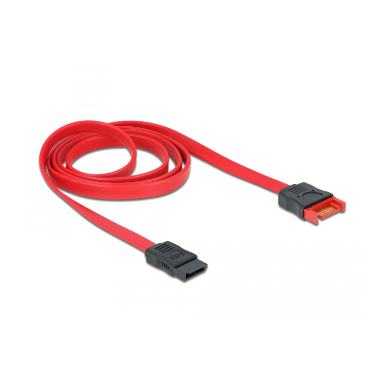 Delock SATA 6 Gb/s Verlängerungskabel 100 cm rot