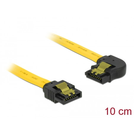 Delock SATA 6 Gb/s Kabel gerade auf links gewinkelt 10 cm gelb