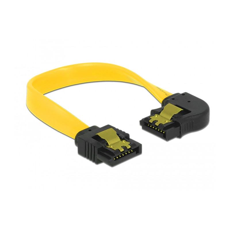 Delock SATA 6 Gb/s Kabel gerade auf links gewinkelt 10 cm gelb