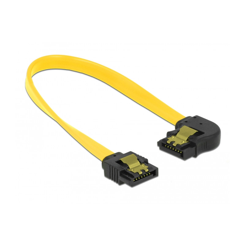 Delock SATA 6 Gb/s Kabel gerade auf links gewinkelt 20 cm gelb