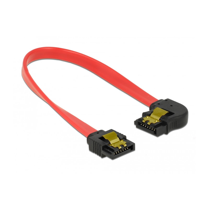 Delock SATA 6 Gb/s Kabel gerade auf links gewinkelt 20 cm rot