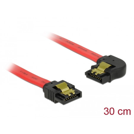 Delock SATA 6 Gb/s Kabel gerade auf links gewinkelt 30 cm rot