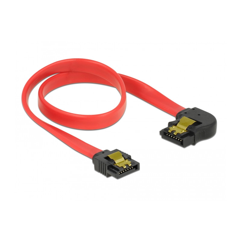Delock SATA 6 Gb/s Kabel gerade auf links gewinkelt 30 cm rot