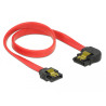 Delock SATA 6 Gb/s Kabel gerade auf links gewinkelt 30 cm rot
