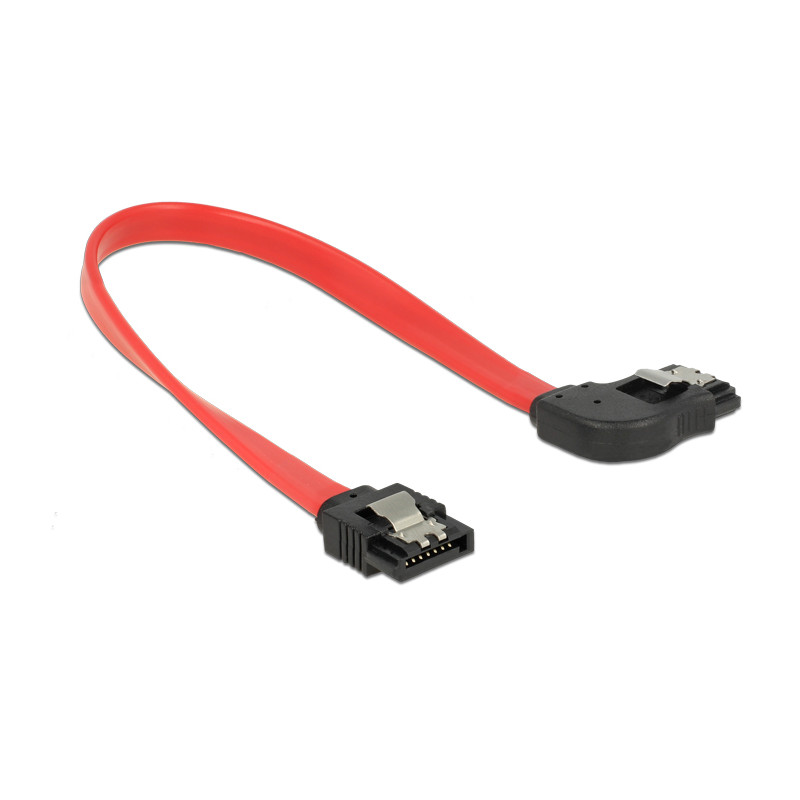 Delock SATA 6 Gb/s Kabel gerade auf rechts gewinkelt 20 cm rot