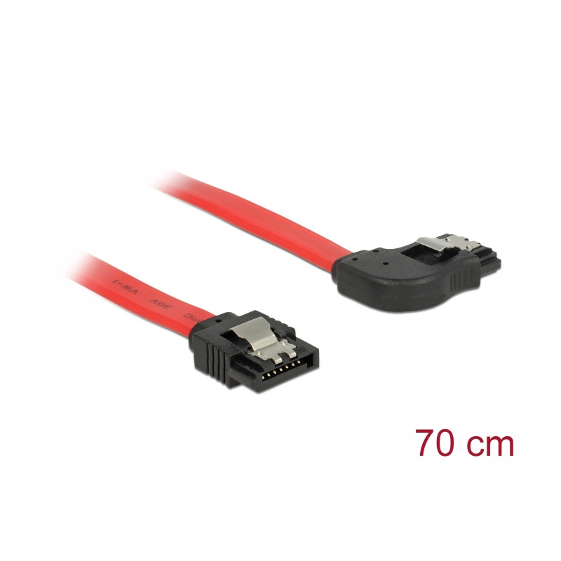Delock SATA 6 Gb/s Kabel gerade auf rechts gewinkelt 70 cm rot