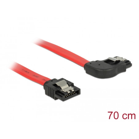 Delock SATA 6 Gb/s Kabel gerade auf rechts gewinkelt 70 cm rot