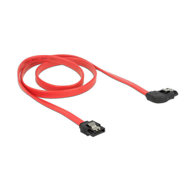 Delock SATA 6 Gb/s Kabel gerade auf rechts gewinkelt 70 cm rot