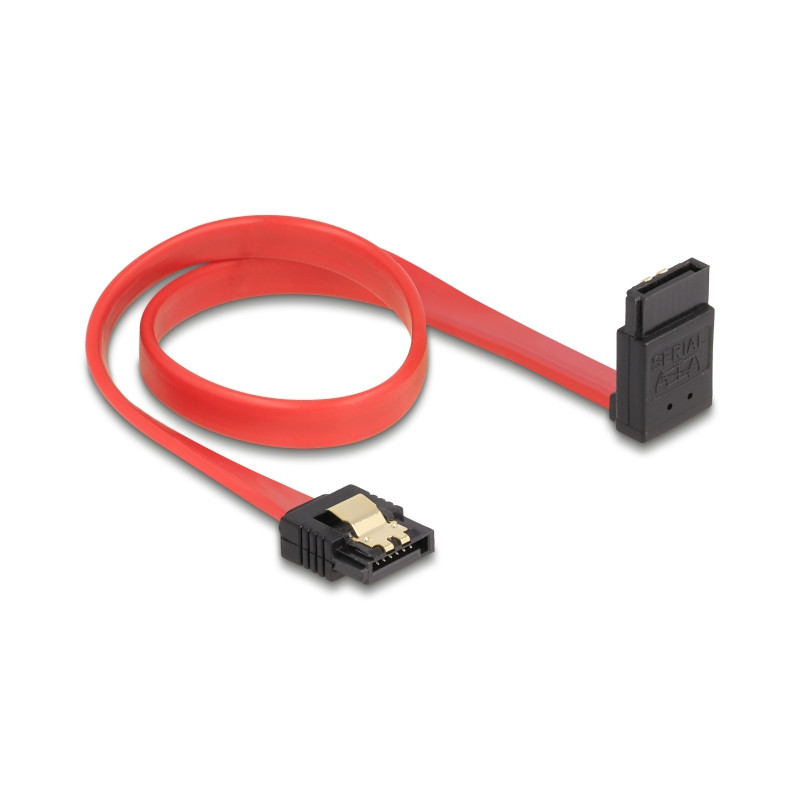 Delock SATA 6 Gb/s Kabel gerade auf oben gewinkelt 30 cm rot