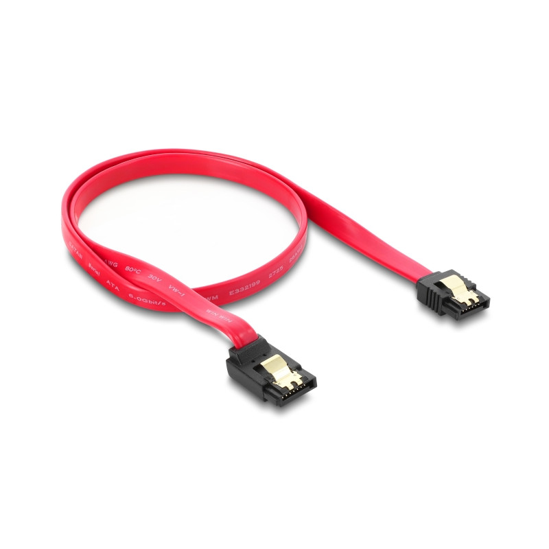 Delock SATA 6 Gb/s Kabel gerade auf oben gewinkelt 50 cm rot