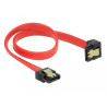 Delock SATA 6 Gb/s Kabel gerade auf unten gewinkelt 30 cm rot