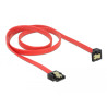 Delock SATA 6 Gb/s Kabel gerade auf unten gewinkelt 70 cm rot