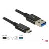 Delock USB 10 Gbps Kabel USB Type-C™ Stecker zu USB Typ-A Stecker 1 m koaxial schwarz Premium