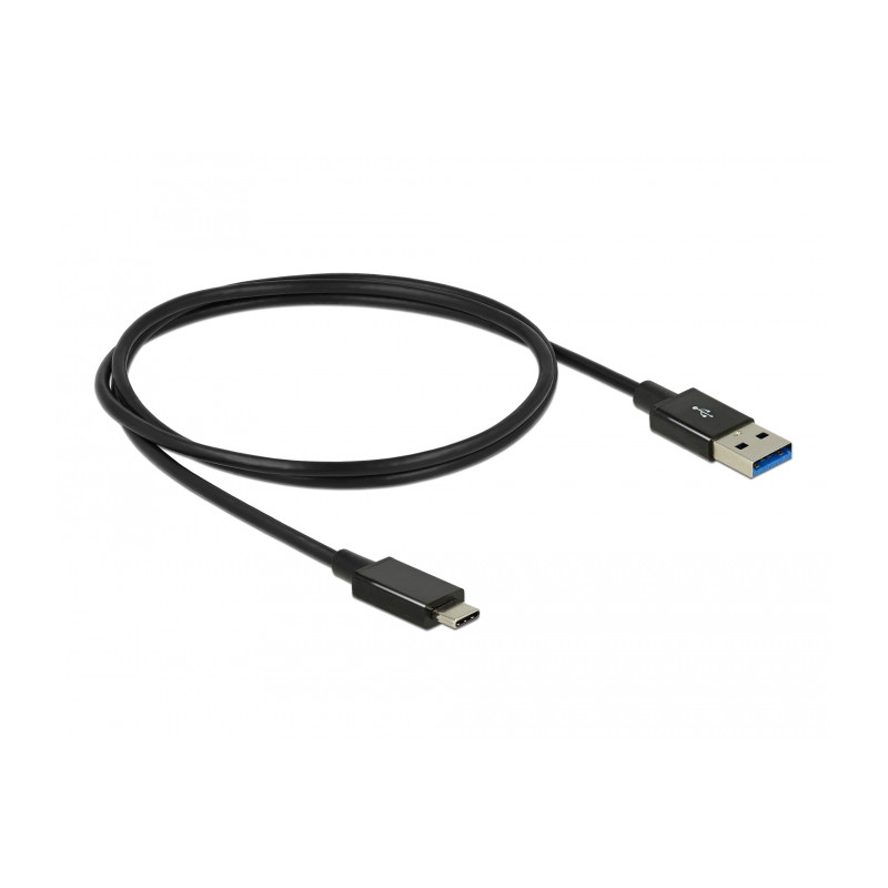 Delock USB 10 Gbps Kabel USB Type-C™ Stecker zu USB Typ-A Stecker 1 m koaxial schwarz Premium