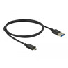 Delock USB 10 Gbps Kabel USB Type-C™ Stecker zu USB Typ-A Stecker 1 m koaxial schwarz Premium