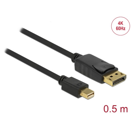 Delock Kabel Mini DisplayPort 1.2 Stecker - DisplayPort Stecker 4K 60 Hz 0,5 m