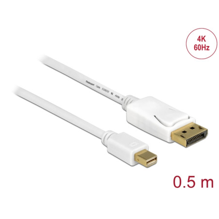 Delock Kabel Mini DisplayPort 1.2 Stecker - DisplayPort Stecker 4K 60 Hz 0,5 m