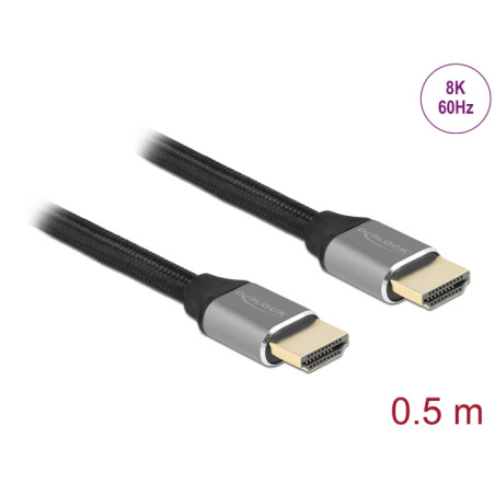 Delock Ultra High Speed HDMI Kabel 48 Gbps 8K 60 Hz grau 0,5 m zertifiziert
