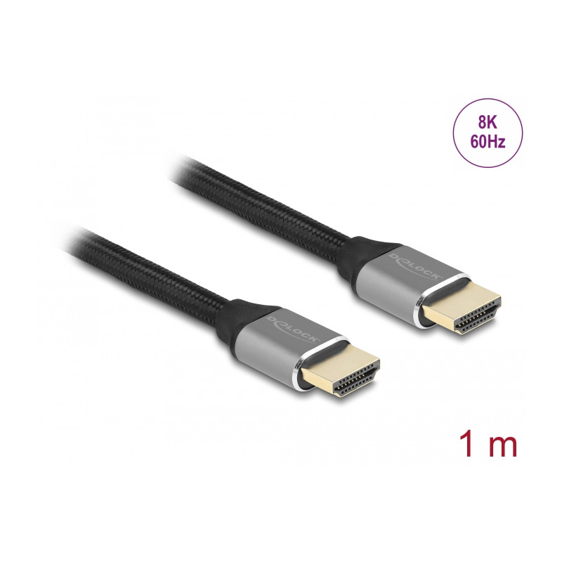 Delock Ultra High Speed HDMI Kabel 48 Gbps 8K 60 Hz grau 1 m zertifiziert