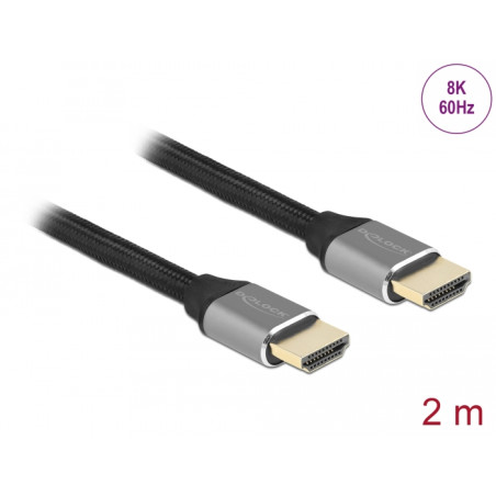 Delock Ultra High Speed HDMI Kabel 48 Gbps 8K 60 Hz grau 2 m zertifiziert