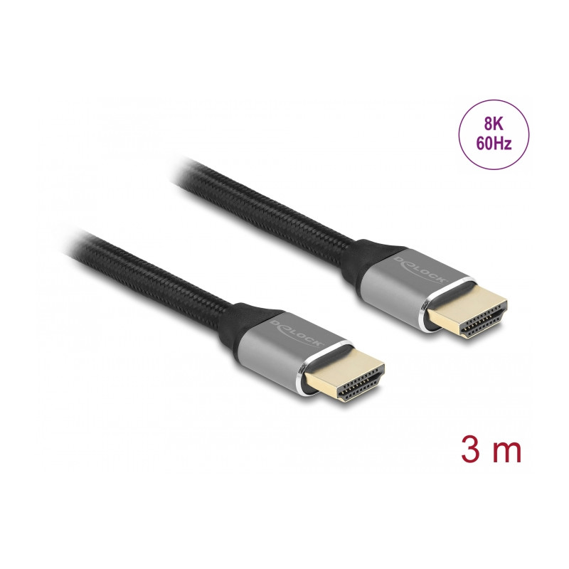 Delock Ultra High Speed HDMI Kabel 48 Gbps 8K 60 Hz grau 3 m zertifiziert