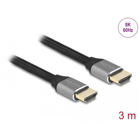 Delock Ultra High Speed HDMI Kabel 48 Gbps 8K 60 Hz grau 3 m zertifiziert