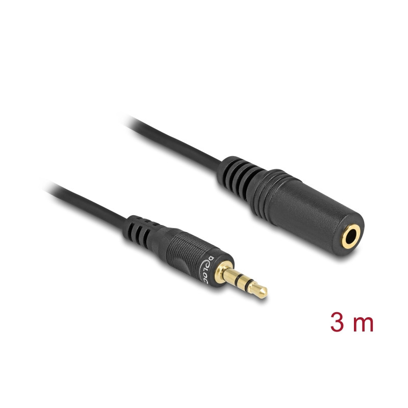 Delock Verlängerungskabel Audio Klinke 3,5 mm Stecker / Buchse 3 m