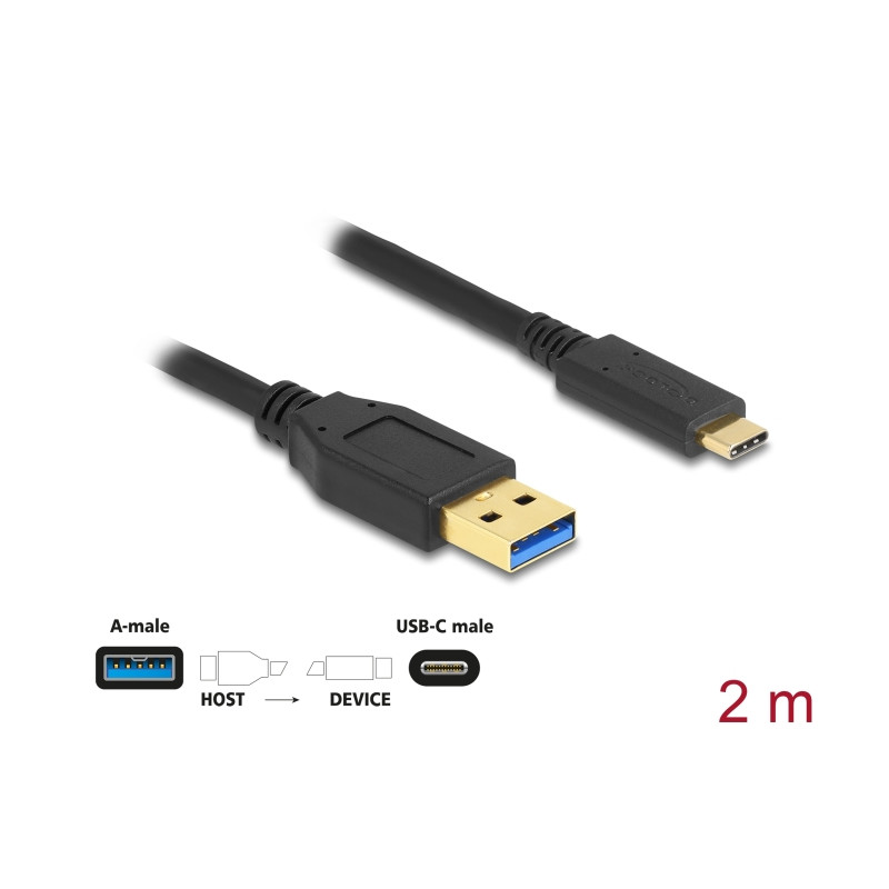 Delock USB 10 Gbps Kabel Typ-A zu USB Type-C™ 2 m