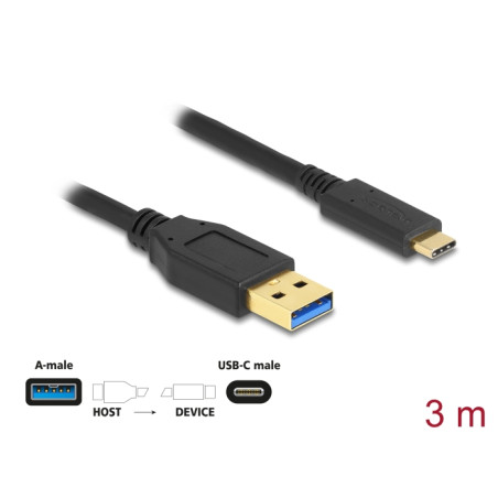 Delock USB 10 Gbps Kabel Typ-A zu USB Type-C™ 3 m