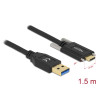 Delock USB 10 Gbps Kabel Typ-A Stecker zu USB Type-C™ Stecker mit Schrauben seitlich 1,5 m