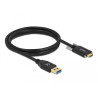 Delock USB 10 Gbps Kabel Typ-A Stecker zu USB Type-C™ Stecker mit Schrauben seitlich 1,5 m