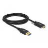 Delock USB 10 Gbps Kabel Typ-A Stecker zu USB Type-C™ Stecker mit Schrauben seitlich 2 m