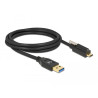 Delock USB 10 Gbps Kabel Typ-A Stecker zu USB Type-C™ Stecker mit Schraube oben 2 m