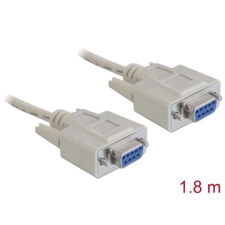 Delock RS-232 Kabel Seriell D-Sub 9 Buchse zu Buchse 1,8 m Nullmodem