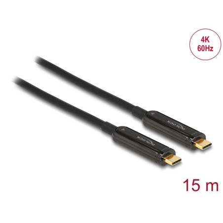 Delock Aktives Optisches USB-C™ Video Kabel 4K 60 Hz 15 m