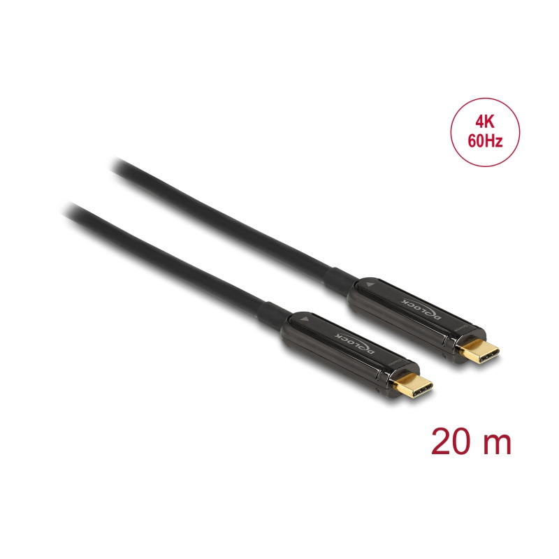 Delock Aktives Optisches USB-C™ Video Kabel 4K 60 Hz 20 m
