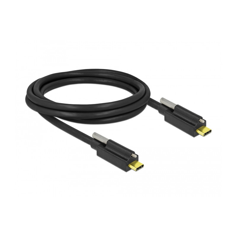Delock USB 10 Gbps Kabel USB Type-C™ Stecker zu USB Type-C™ Stecker mit Schraube oben 2 m schwarz
