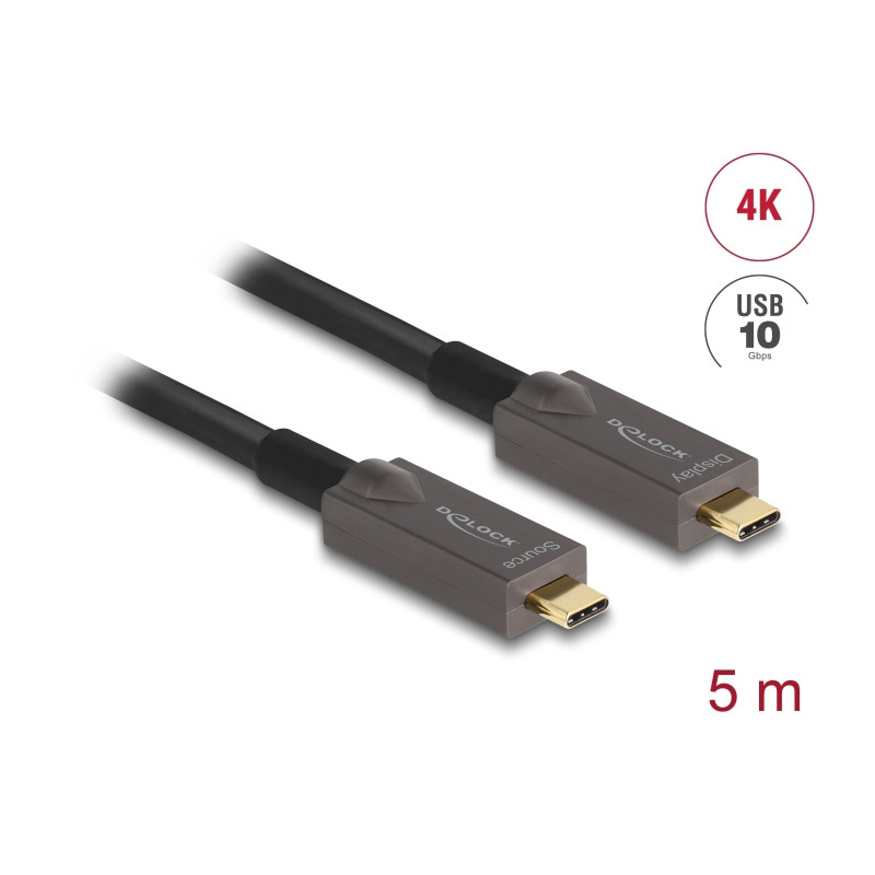 Delock Aktives Optisches USB-C™ 4K Video + Daten + PD Kabel 5 m