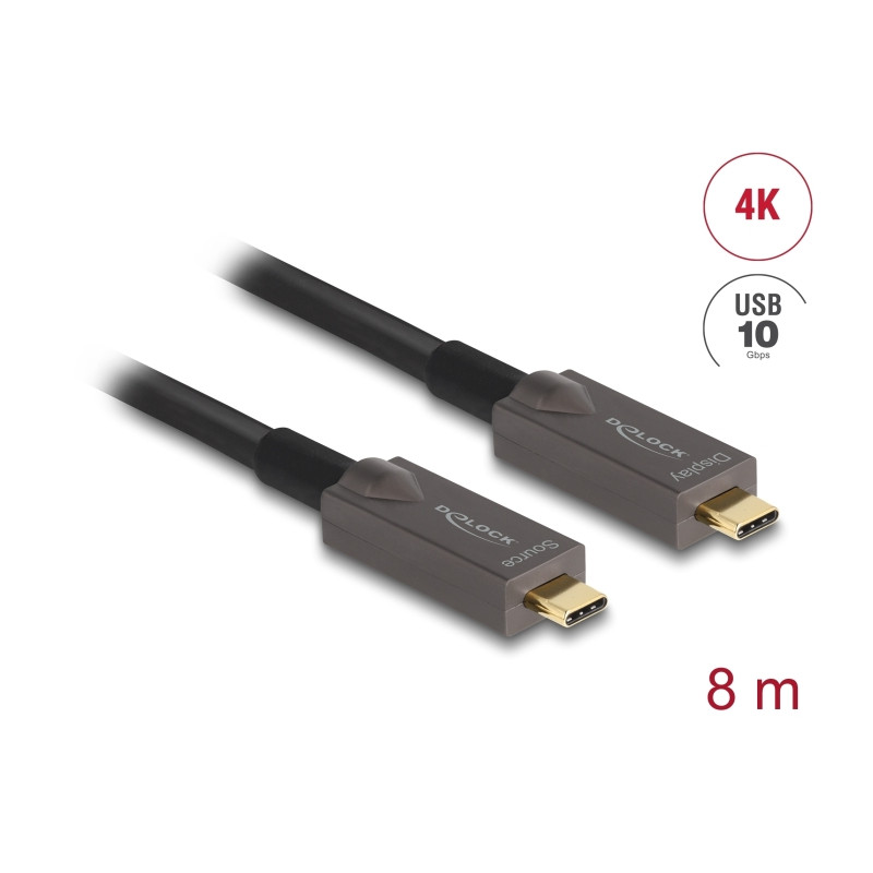 Delock Aktives Optisches USB-C™ 4K Video + Daten + PD Kabel 8 m