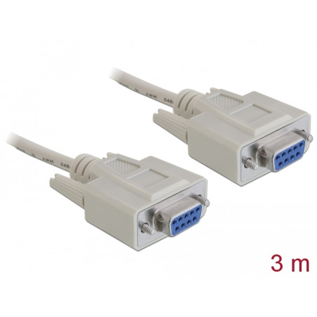 RS-232 Kabel Seriell D-Sub9 Buchse zu Buchse 3 m Nullmodem Delock