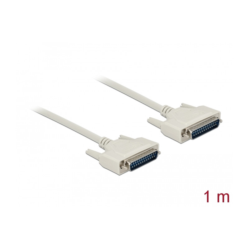Delock Serielles Kabel D-Sub 25 Stecker zu Stecker 1 m