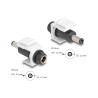 Delock Keystone Modul DC 5,5 x 2,1 mm Buchse zu DC 5,5 x 2,5 mm Stecker weiß
