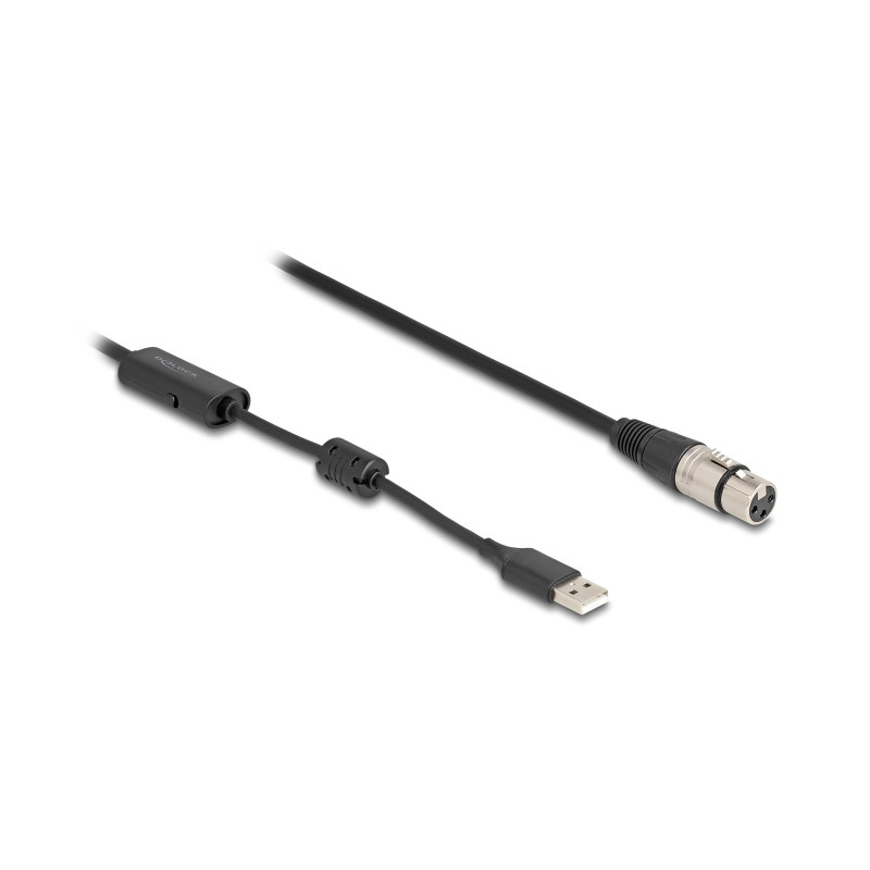 Delock High-Res Audio Konverterkabel XLR 3 Pin zu USB Type-A analog zu digital 3 m