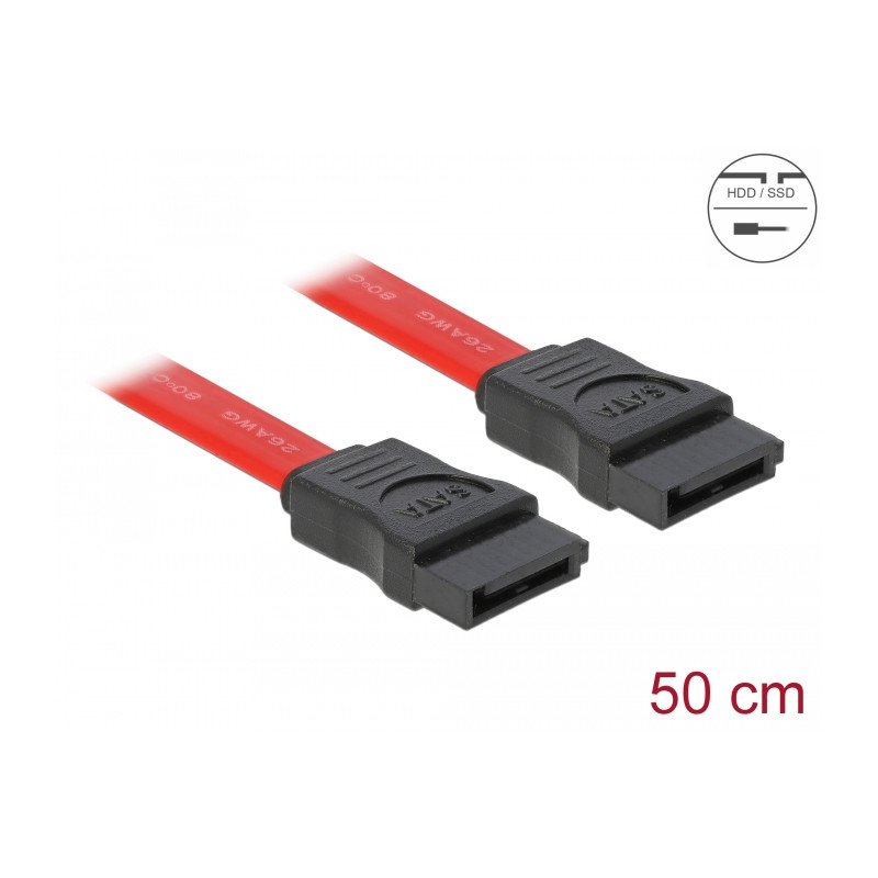 Delock SATA 3 Gb/s Kabel 50 cm rot