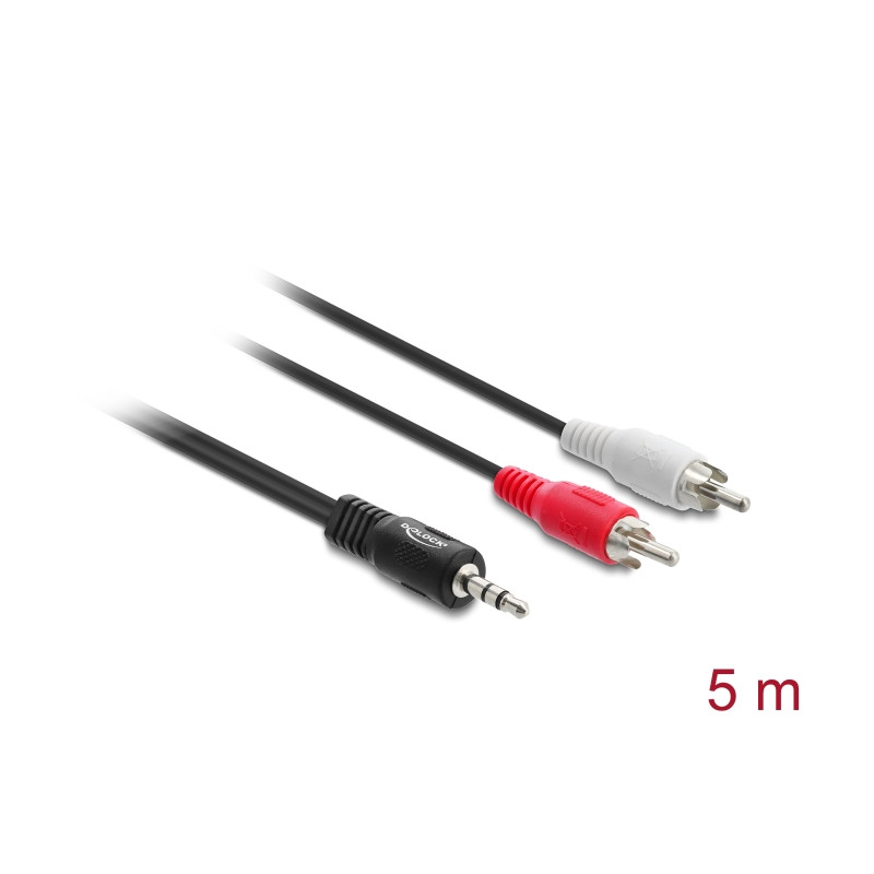 Delock Kabel Audio 3,5 mm Klinkenstecker - 2 x Cinch Stecker 5 m