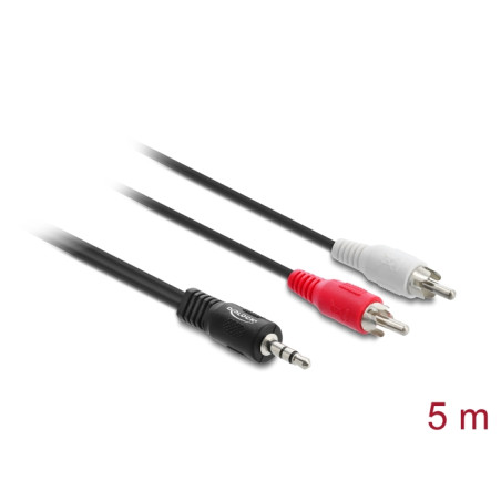 Delock Kabel Audio 3,5 mm Klinkenstecker - 2 x Cinch Stecker 5 m