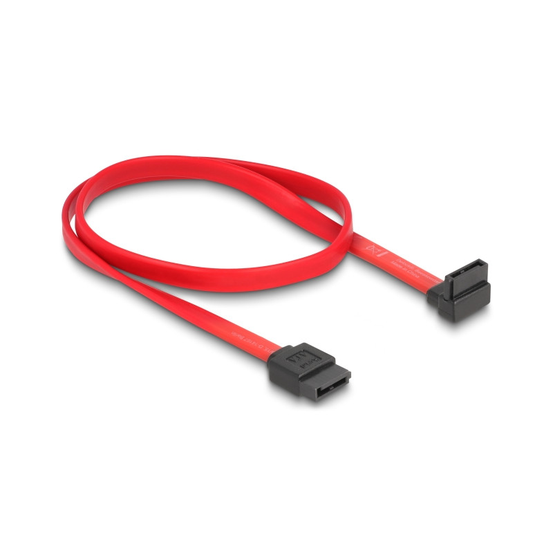 Delock SATA 3 Gb/s Kabel gerade auf oben gewinkelt 50 cm rot