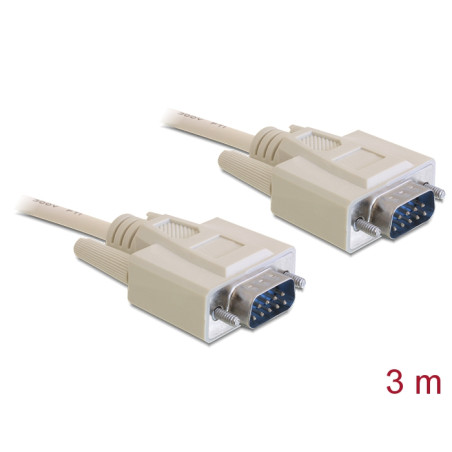 Delock Serielles Kabel D-Sub 9 Stecker zu Stecker 3 m