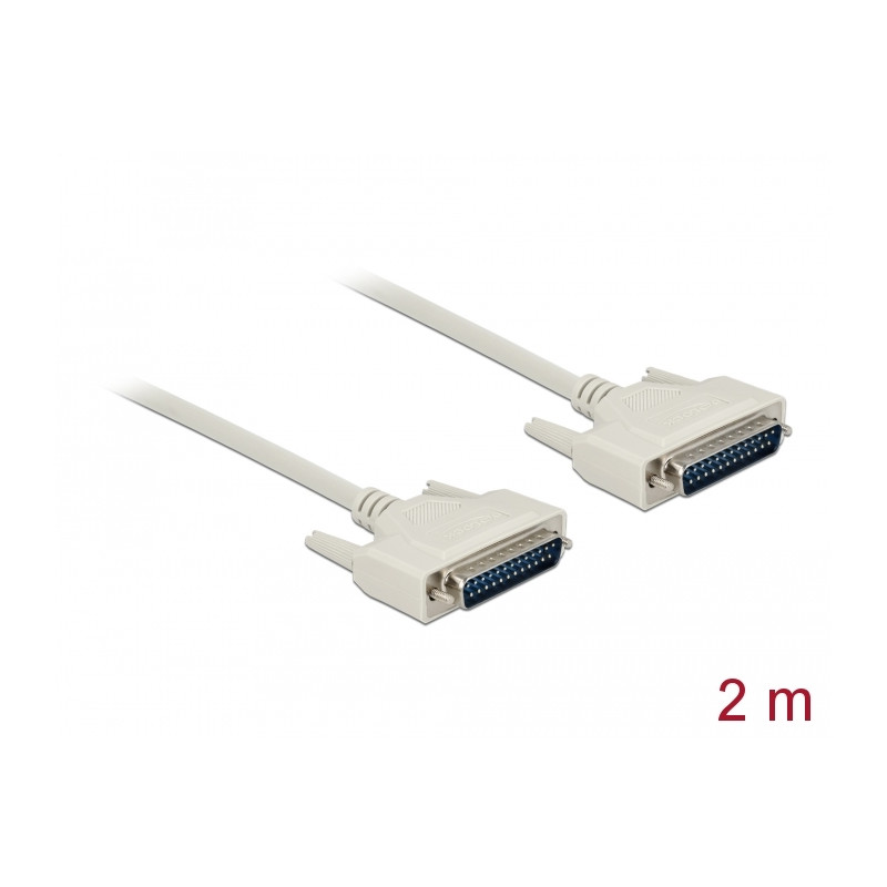 Delock Serielles Kabel D-Sub 25 Stecker zu Stecker 2 m